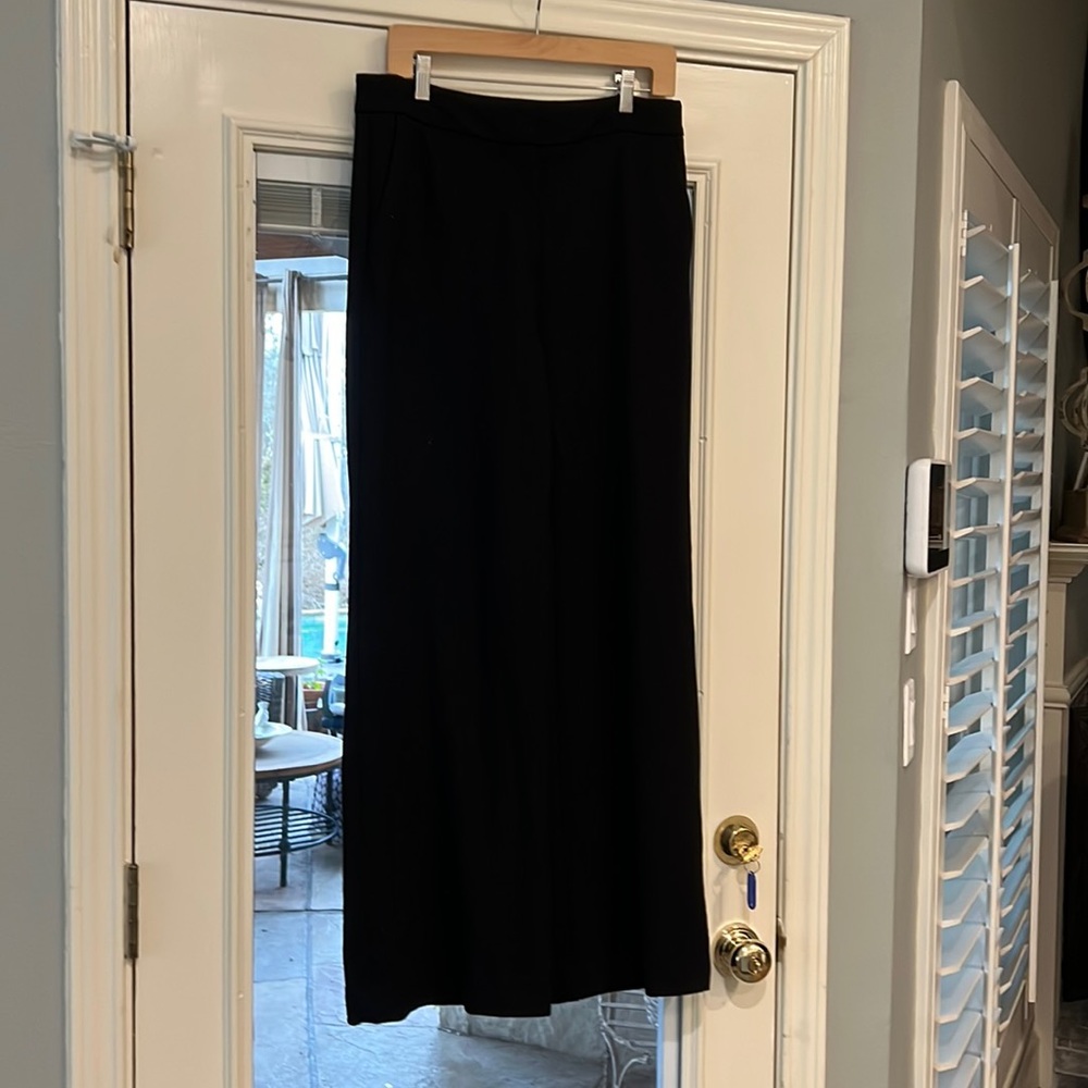 Wide leg stretch pant black